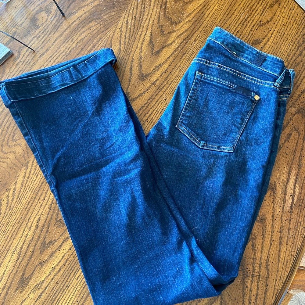 7 For All Mankind Dark Blue Straight Leg Jeans